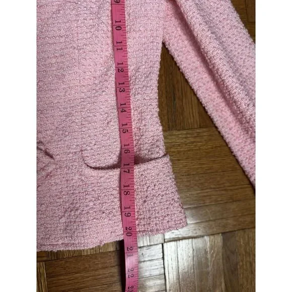 Chanel Vintage‎ 2004 Cruise 'COCO' Baby Pink Cotton Boucle Blazer Jacket 38